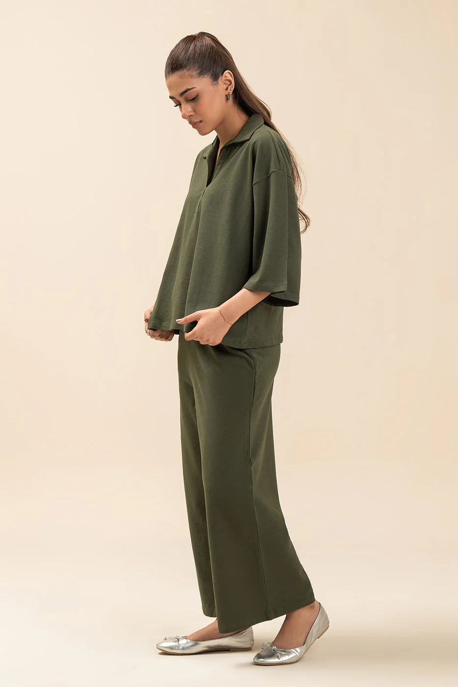 RELAXED FIT COLLARED TOP - Image 3
