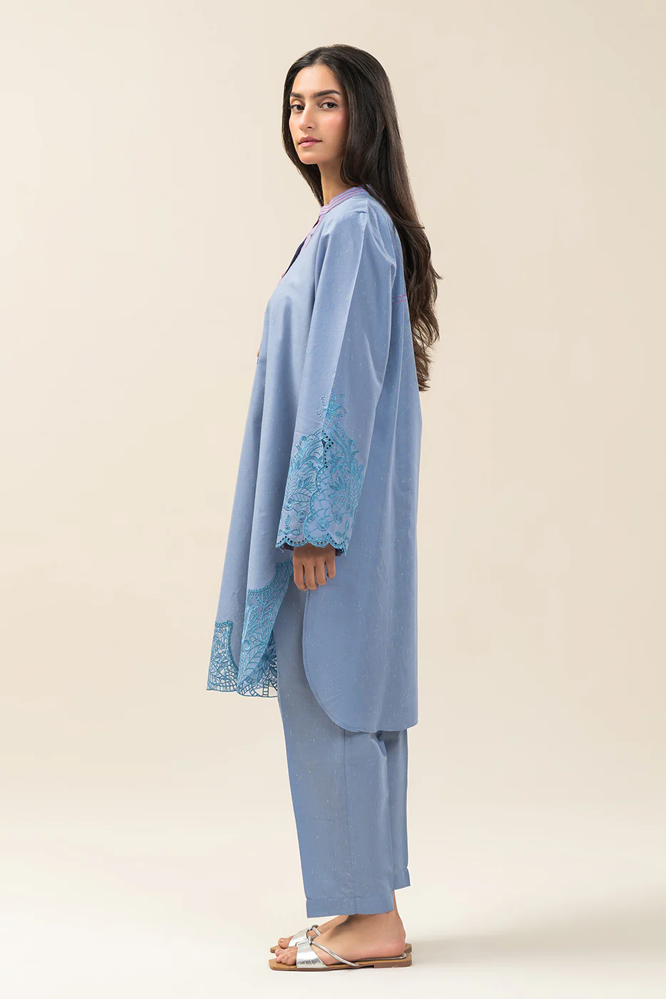 2 PIECE EMBROIDERED NEON NEPS SUIT (PRET) - Image 2