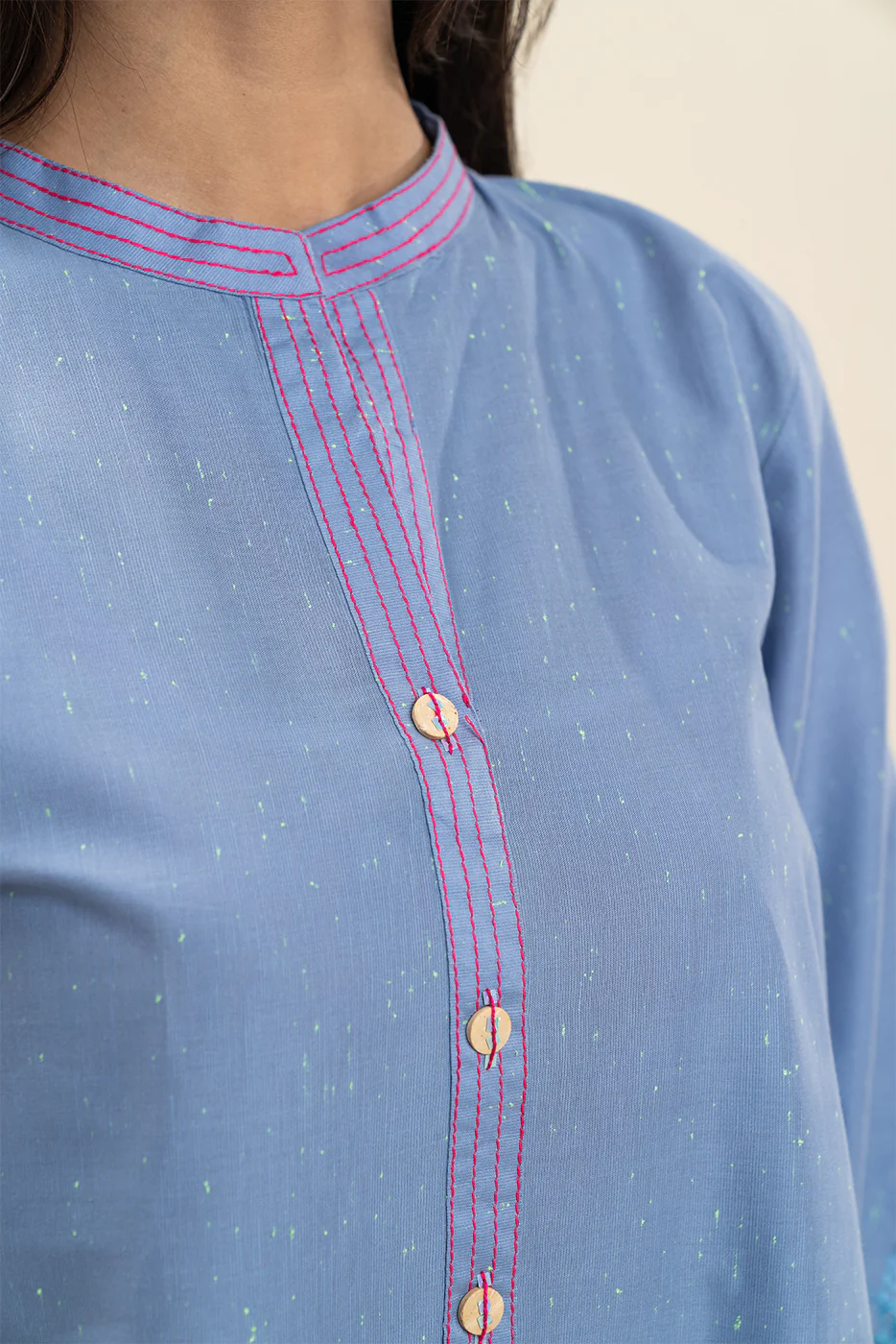 2 PIECE EMBROIDERED NEON NEPS SUIT (PRET) - Image 4