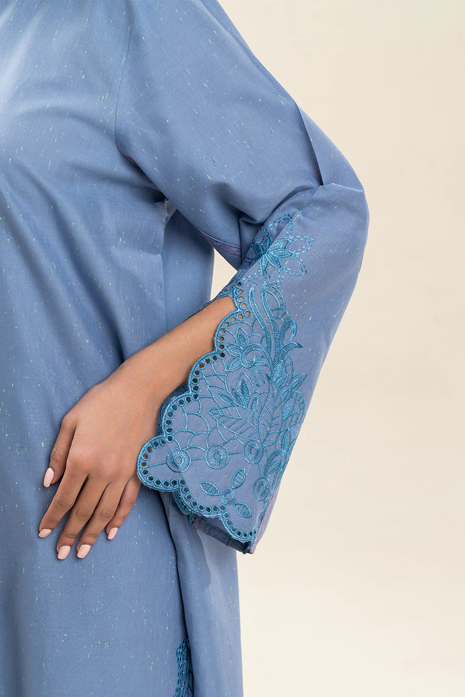 2 PIECE EMBROIDERED NEON NEPS SUIT (PRET) - Image 5