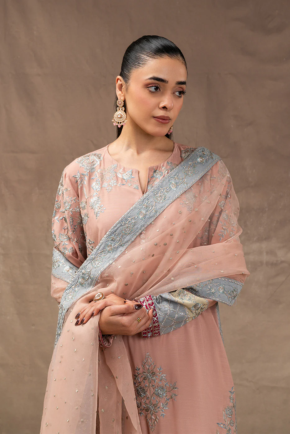 EMBROIDERED RAW SILK SHIRT (LUXURY PRET) - Image 3