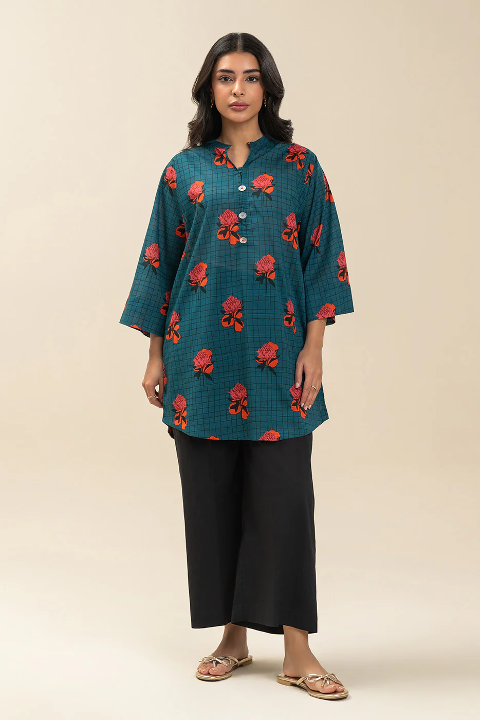PRINTED DORIA LAWN SHIRT (PRET) - Image 2