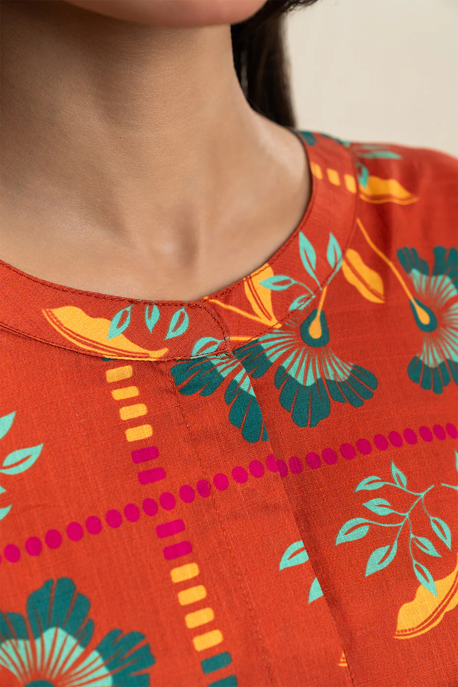 PRINTED TWO WAY SLUB SHIRT (PRET) - Image 2