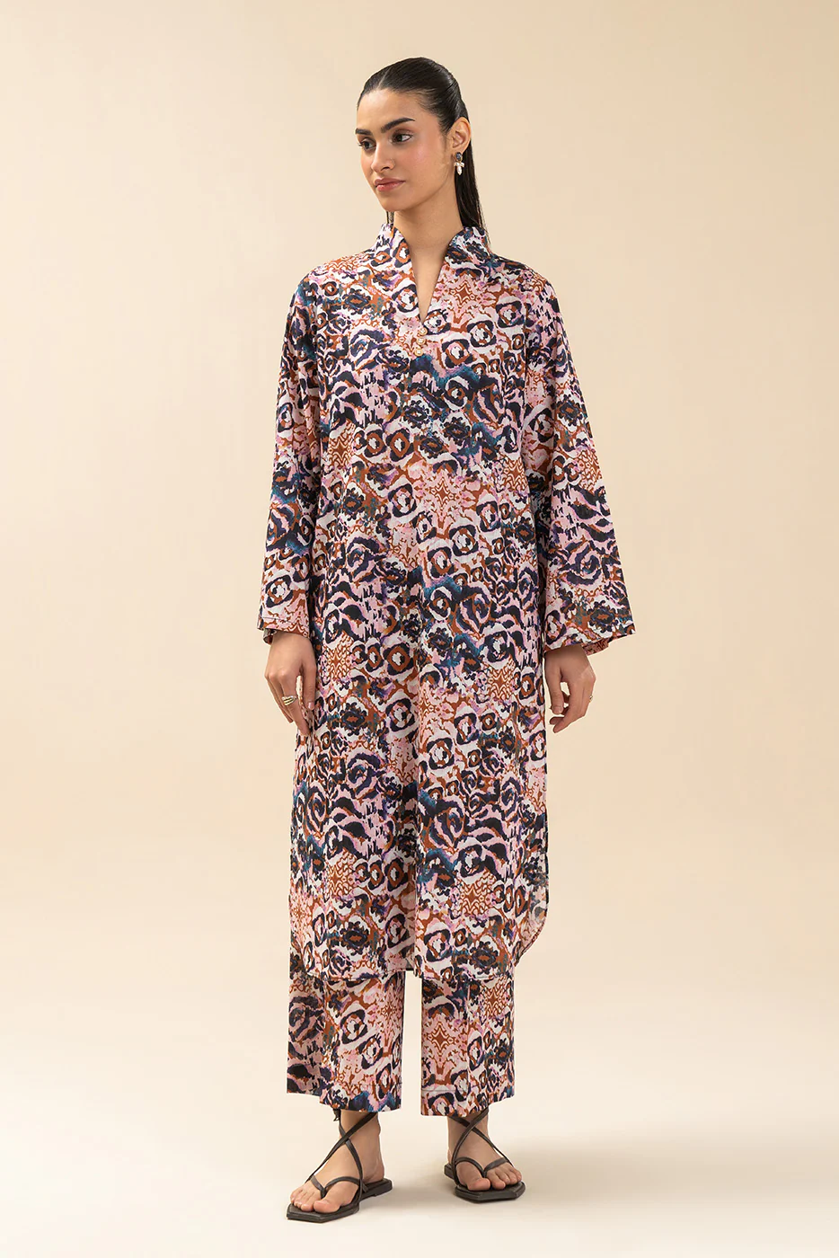 2 PIECE BASIC TWO WAY SLUB SUIT (PRET) - Image 2