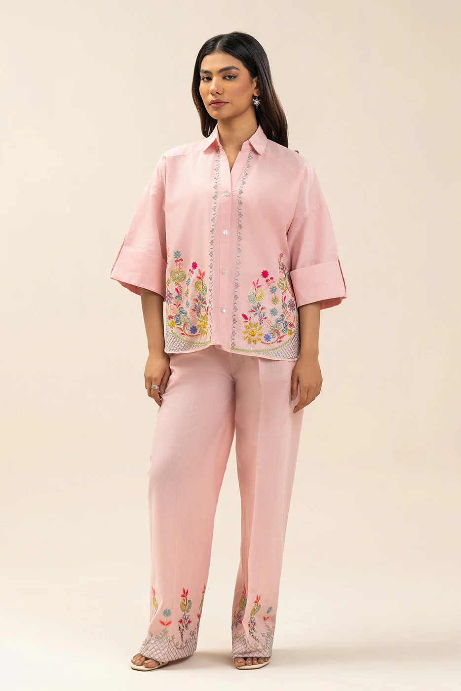 2 PIECE EMBROIDERED CD SLUB SUIT (FLOW) - Image 2