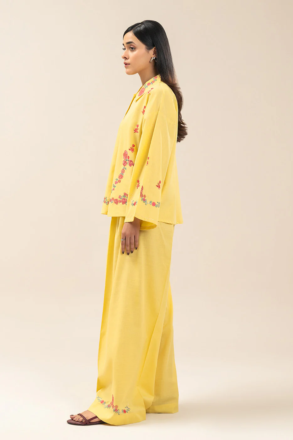 2 PIECE EMBROIDERED SLUB CO-ORD SET (FLOW) - Image 4