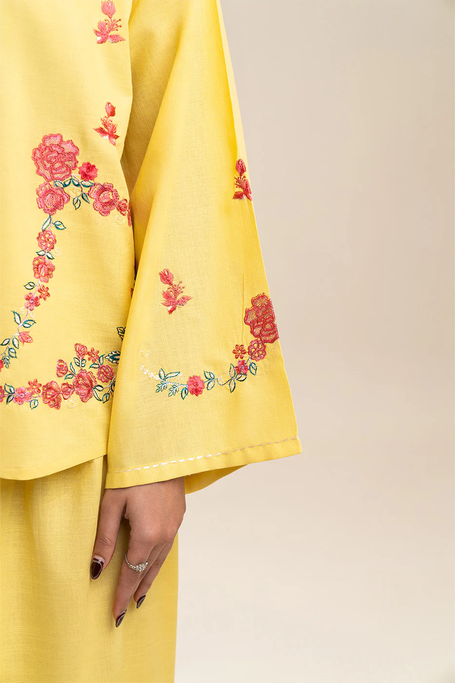 2 PIECE EMBROIDERED SLUB CO-ORD SET (FLOW) - Image 7
