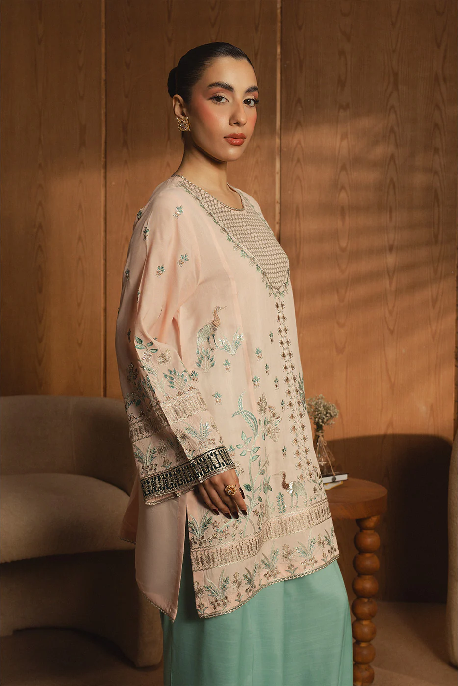 EMBROIDERED RAW SILK SHIRT (LUXURY-PRET) - Image 5
