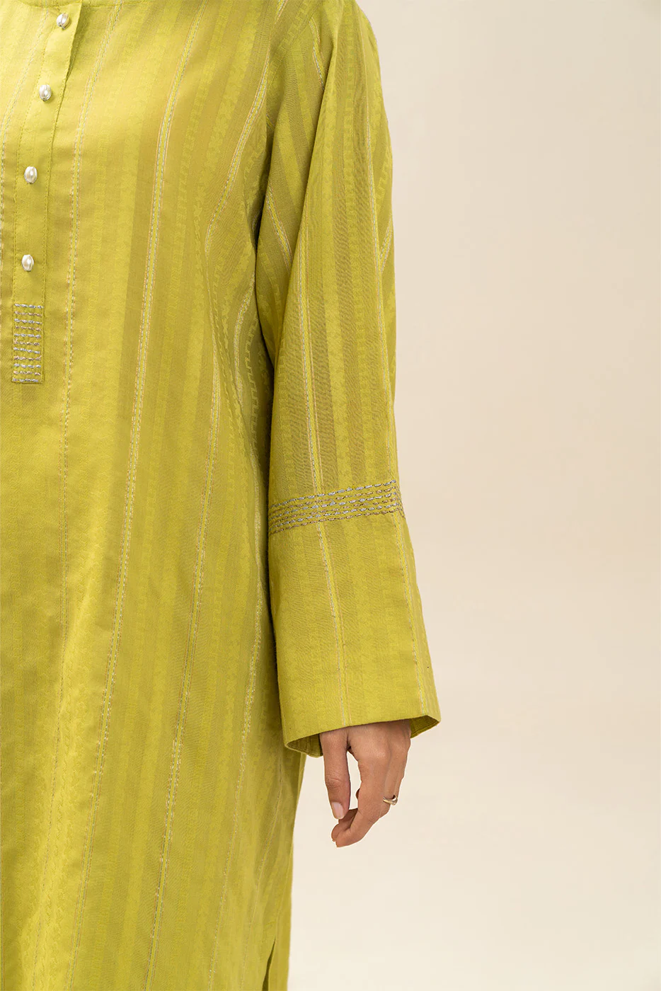 EMBROIDERED DANIER DOBBY SHIRT (PRET) - Image 6