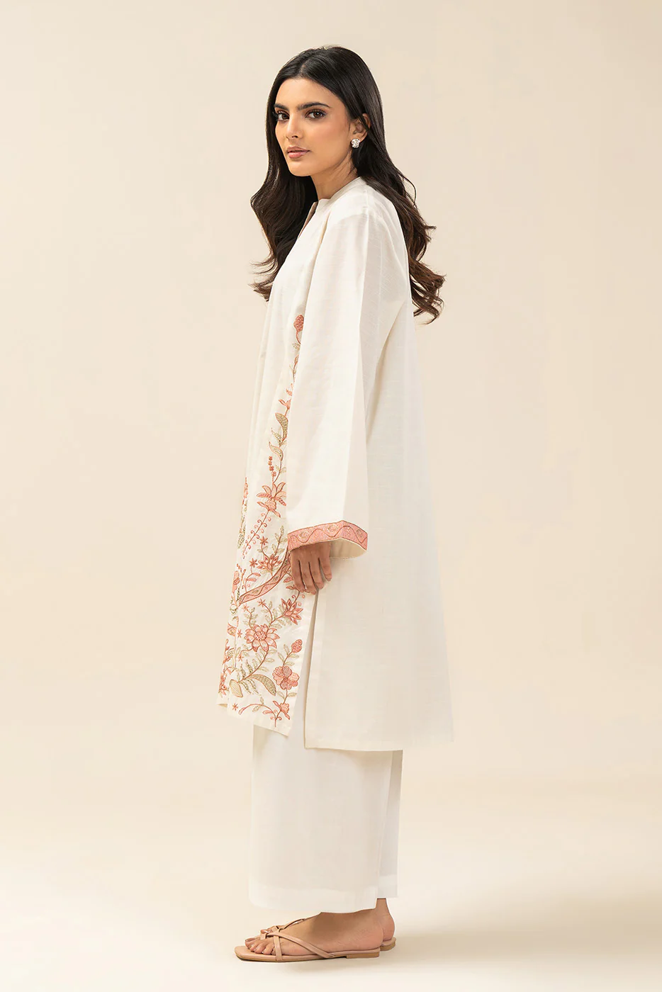EMBROIDERED SLUB SHIRT (PRET) - Image 3