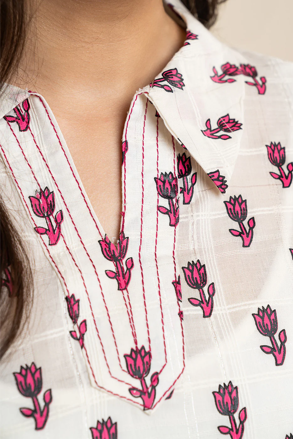 EMBROIDERED DORIA SHIRT (PRET) - Image 5