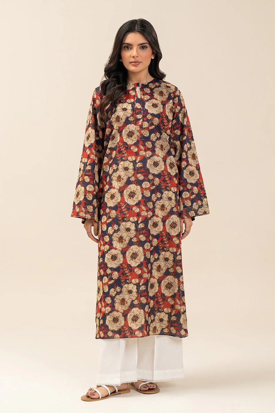 PRINTED LUREX LAWN SHIRT (PRET) - Image 2