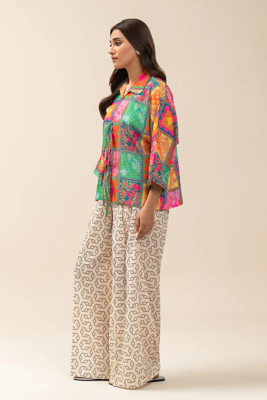 2 PIECE PRINTED SILK CO-ORD SET (FLOW) - Image 4