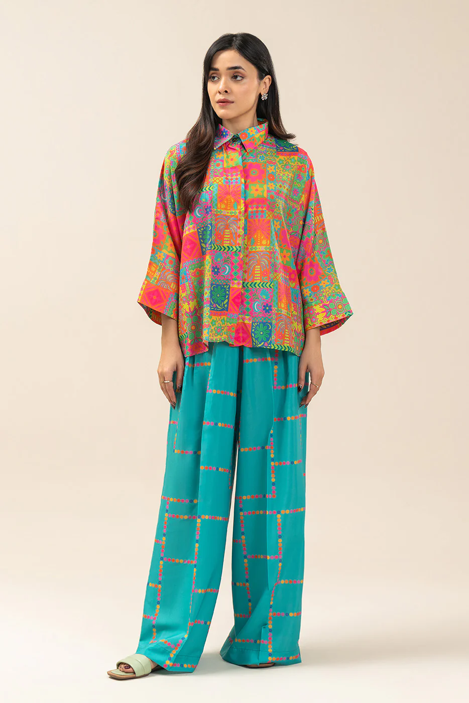 2 PIECE BASIC SILK CO-ORD SET (FLOW) - Image 2