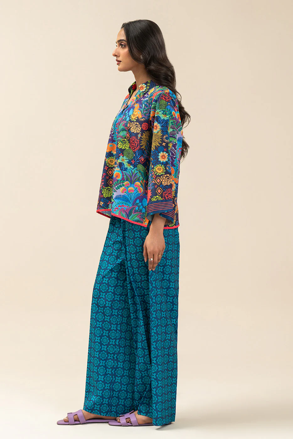 2 PIECE PRINTED SILK CO-ORD SET (FLOW) - Image 3