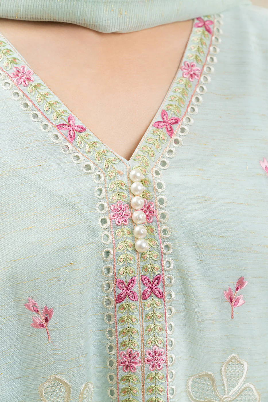 3 PIECE EMBROIDERED ZARI JACQUARD SUIT (HIGH CASUAL) - Image 5