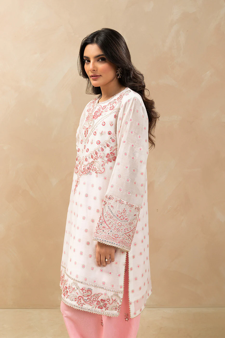 2 PIECE EMBROIDERED ZARI JACQUARD SUIT (LUXURY PRET) - Image 5