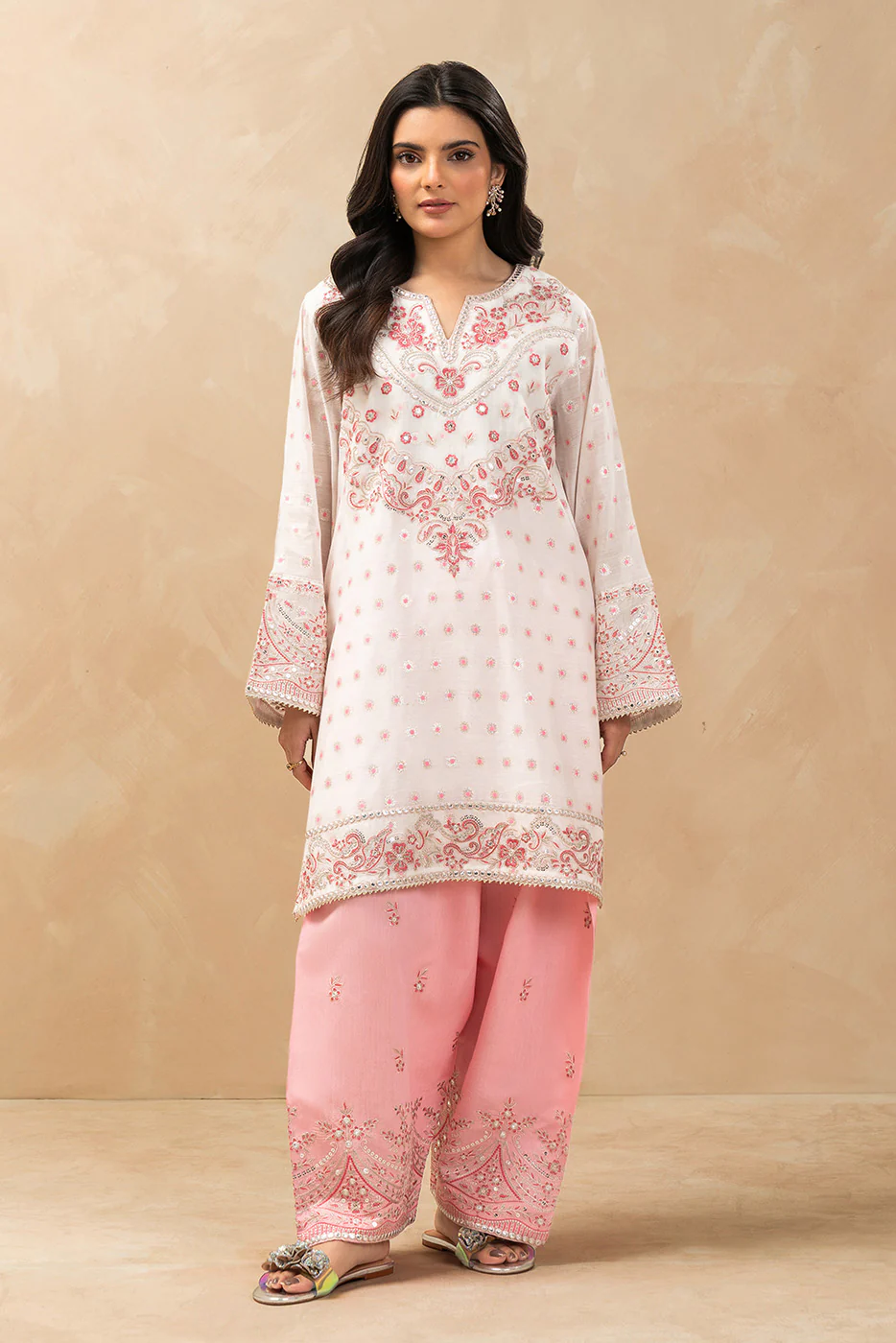 2 PIECE EMBROIDERED ZARI JACQUARD SUIT (LUXURY PRET) - Image 6