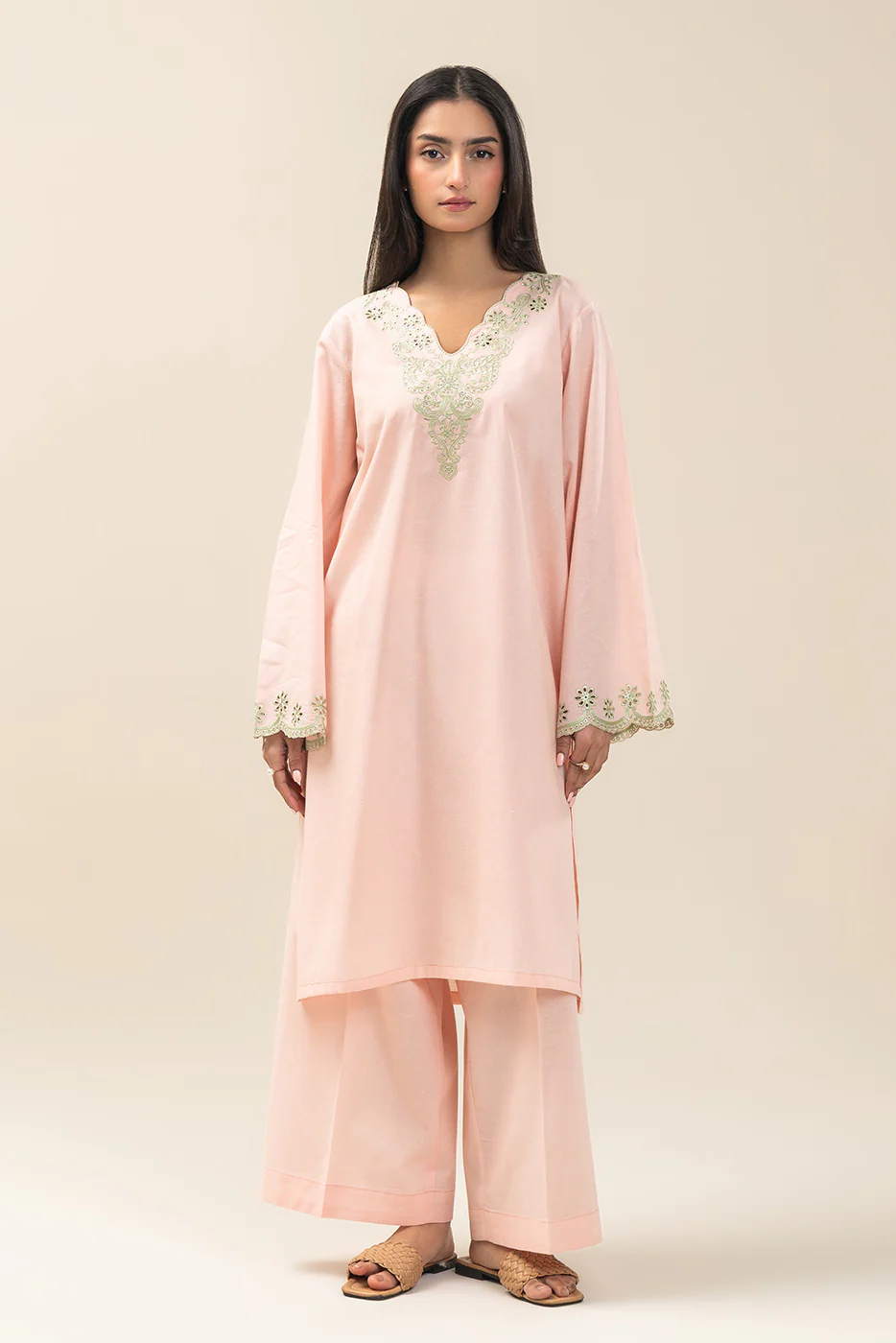 2 PIECE EMBROIDERED NEON NEPS SUIT (PRET) - Image 2