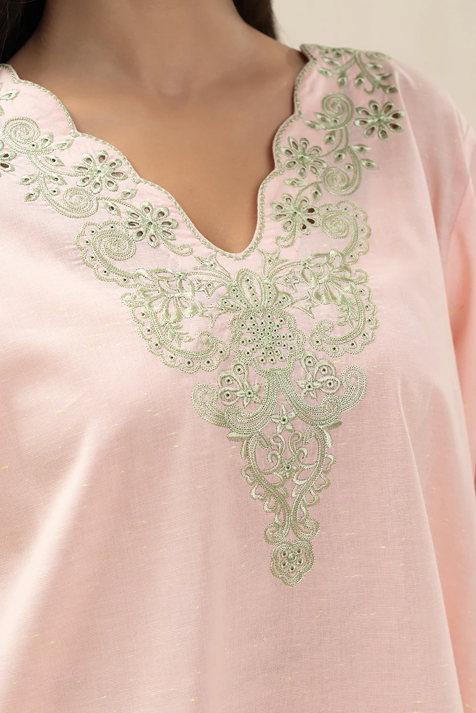 2 PIECE EMBROIDERED NEON NEPS SUIT (PRET) - Image 5