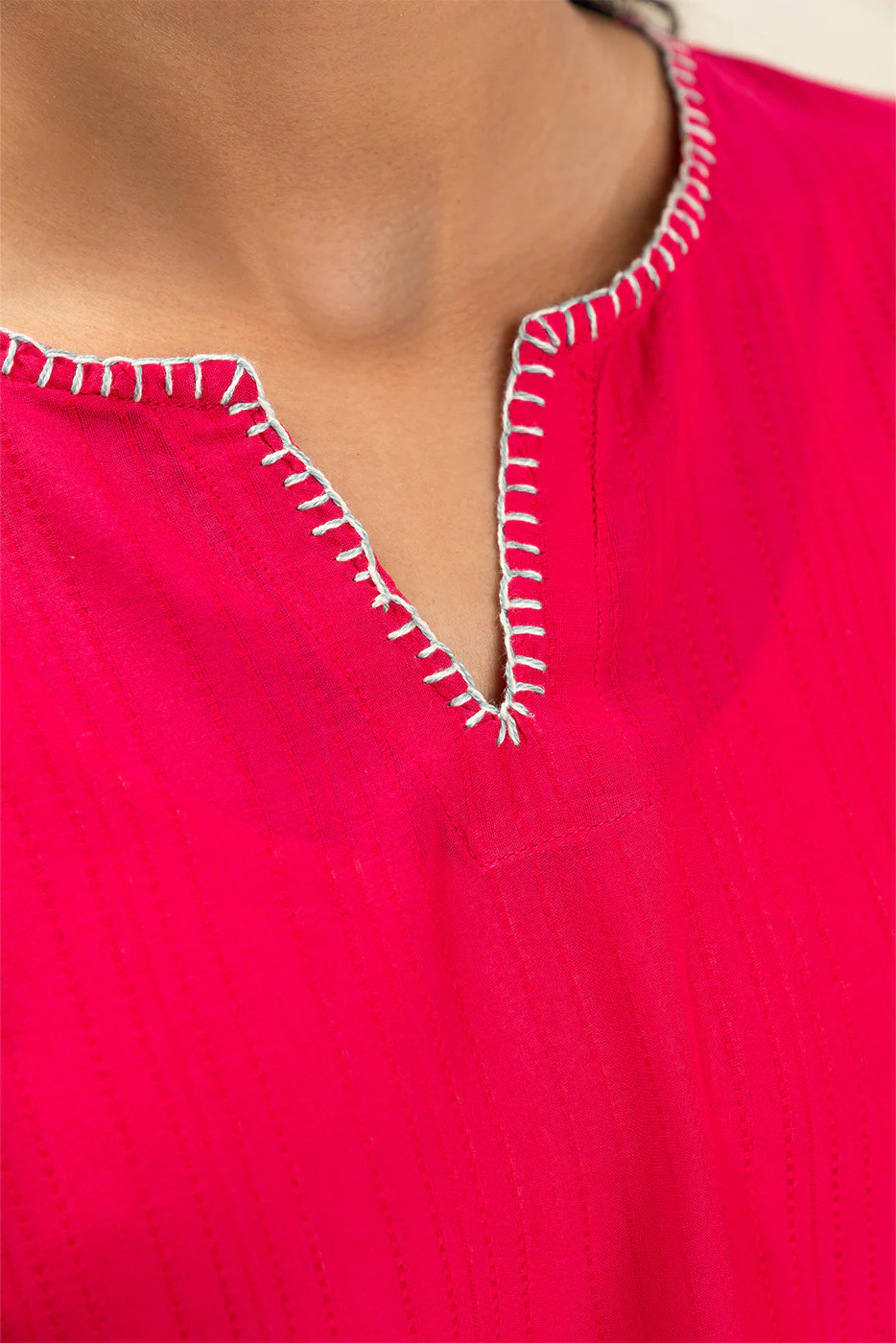EMBROIDERED DORIA DOBBY SHIRT (PRET) - Image 4