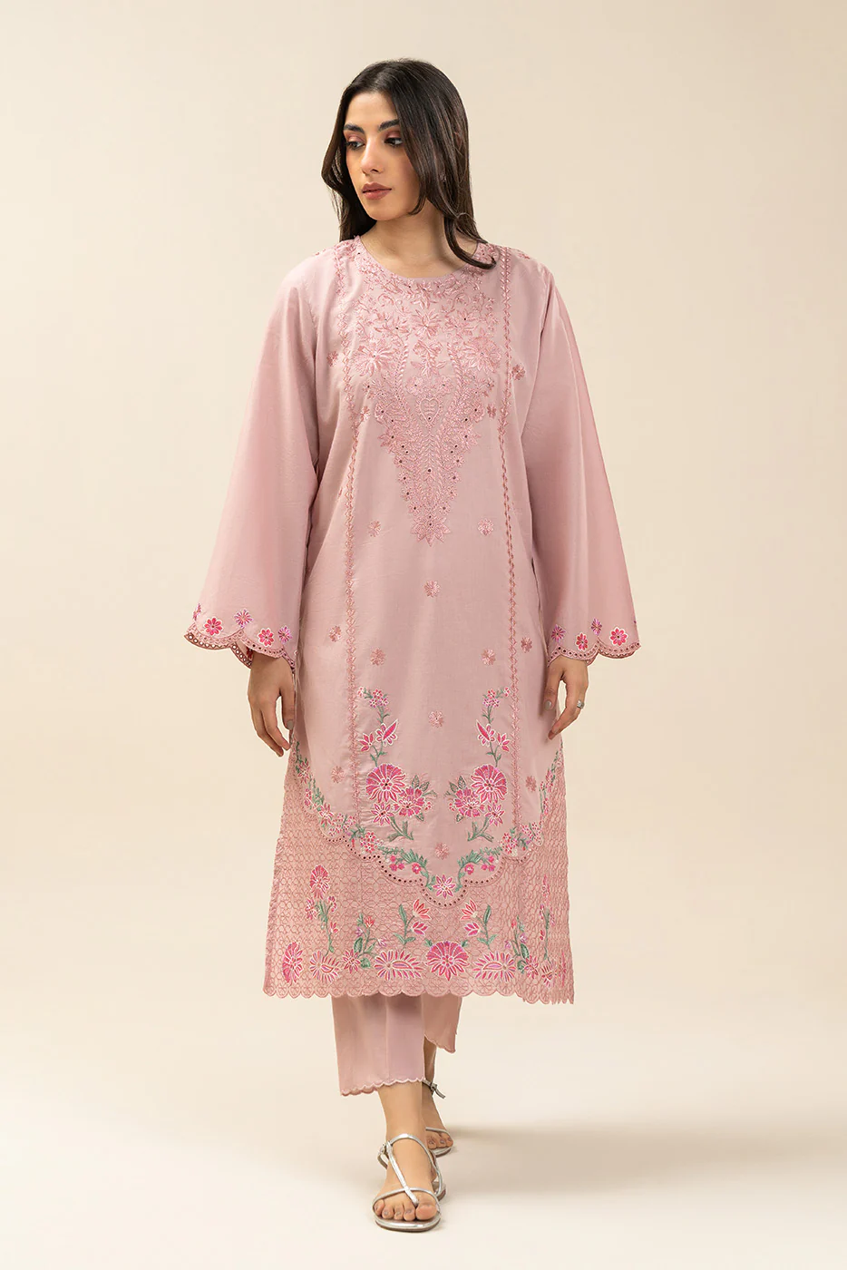 2 PIECE EMBROIDERED LAWN SUIT (PRET) - Image 2