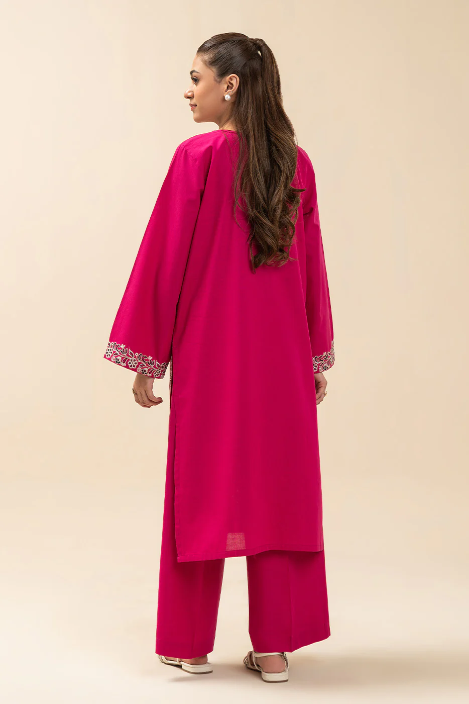 2 PIECE EMBROIDERED CD SLUB SUIT (PRET) - Image 6