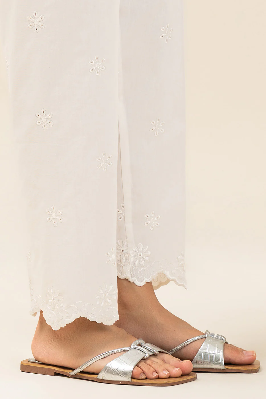 EMBROIDERED STRAIGHT PANTS - Image 2