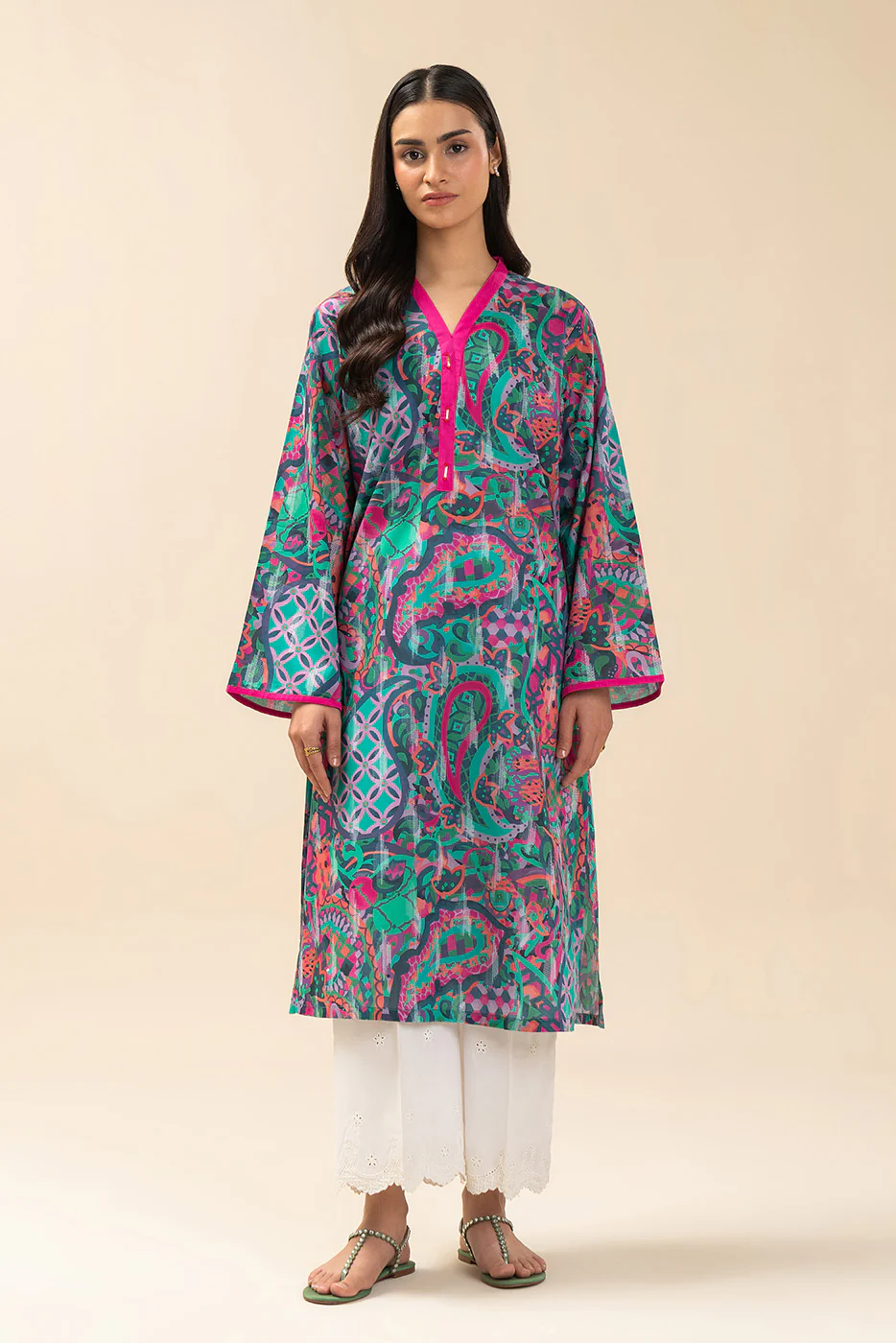 PRINTED LAWN SHIRT (PRET) - Image 2