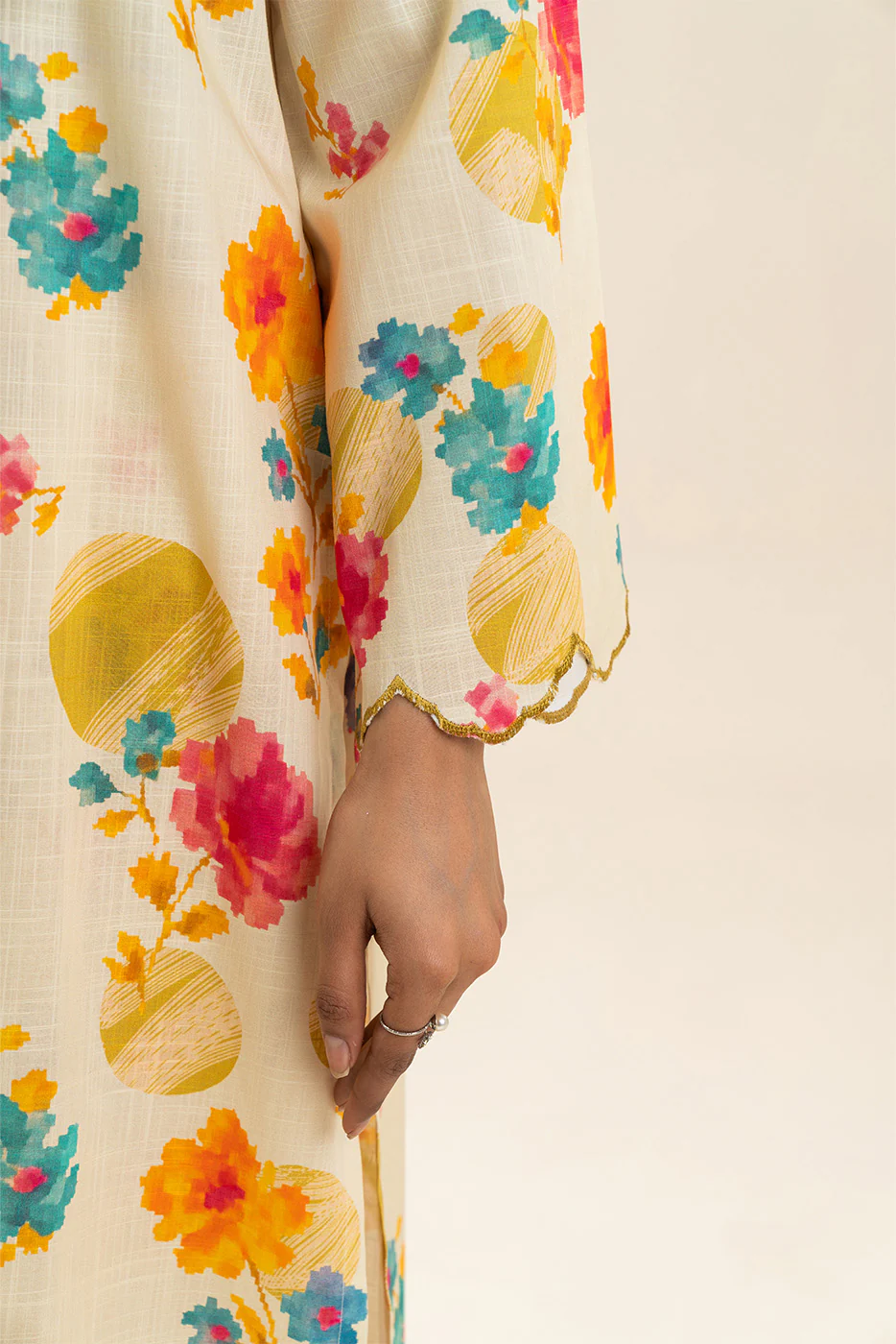 2 PIECE PRINTED TWO WAY SLUB SUIT (PRET) - Image 6