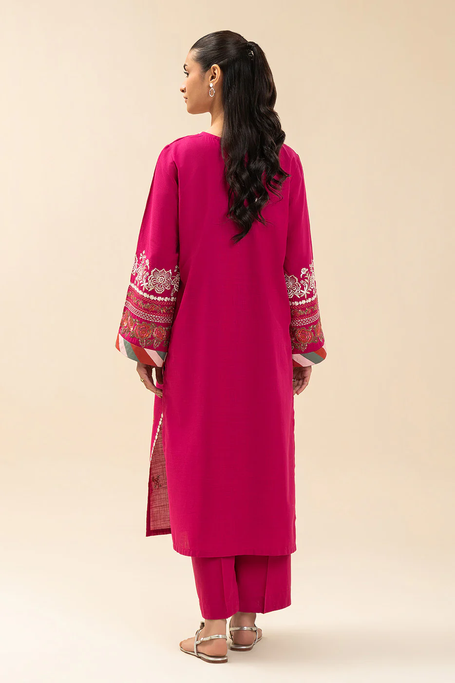 2 PIECE EMBROIDERED TWO WAY SLUB SUIT (HIGH CASUAL) - Image 4