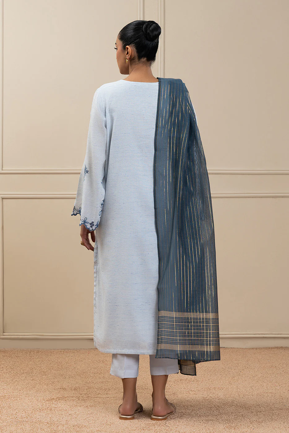 3 PIECE EMBROIDERED NET MULTI NEPS SUIT (HIGH CASUAL) - Image 4