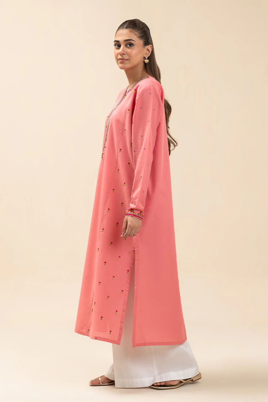 EMBROIDERED SLUB SHIRT (PRET) - Image 2