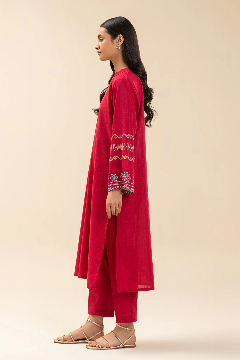 2 PIECE EMBROIDERED DORIA SUIT (PRET) - Image 3