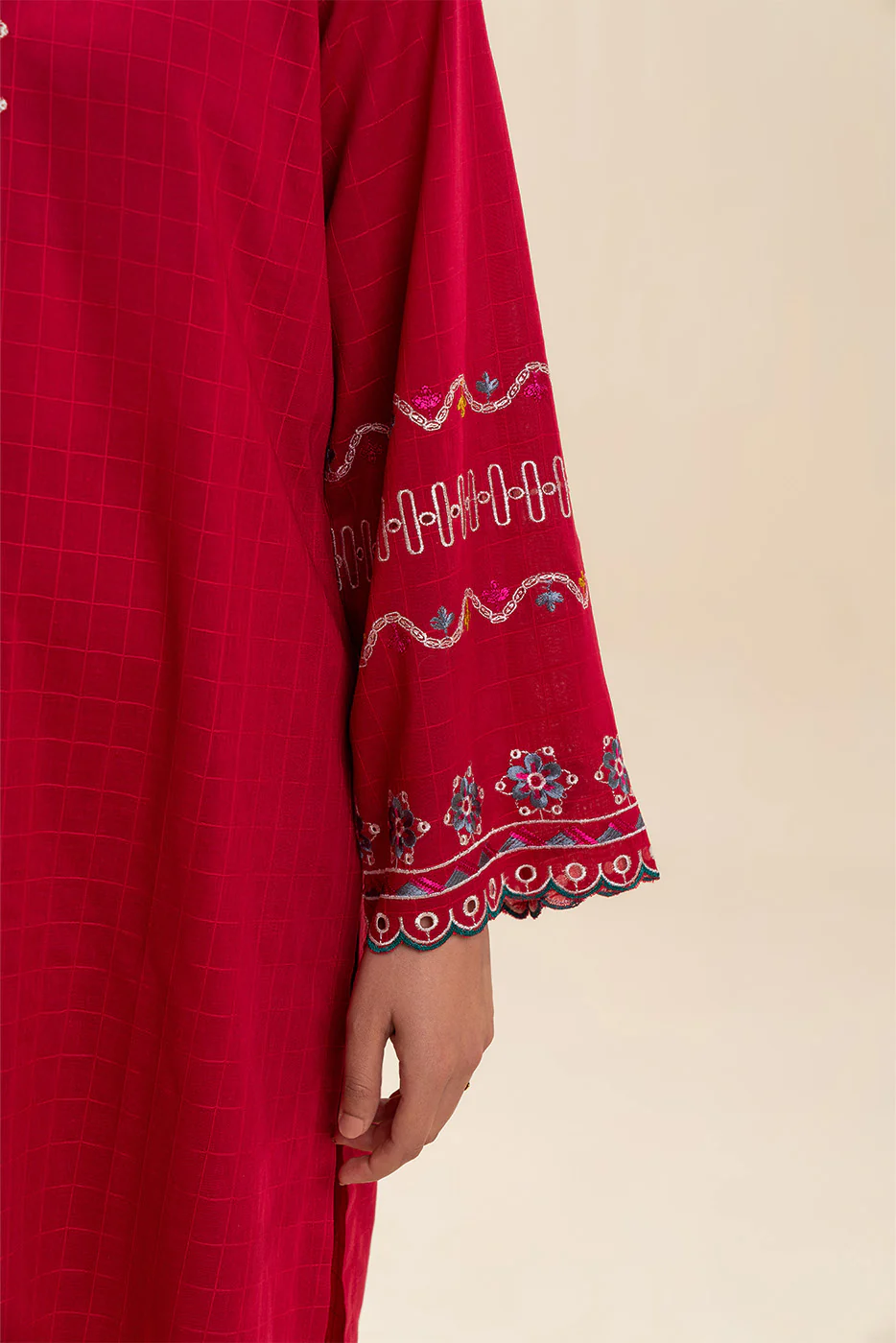 2 PIECE EMBROIDERED DORIA SUIT (PRET) - Image 6