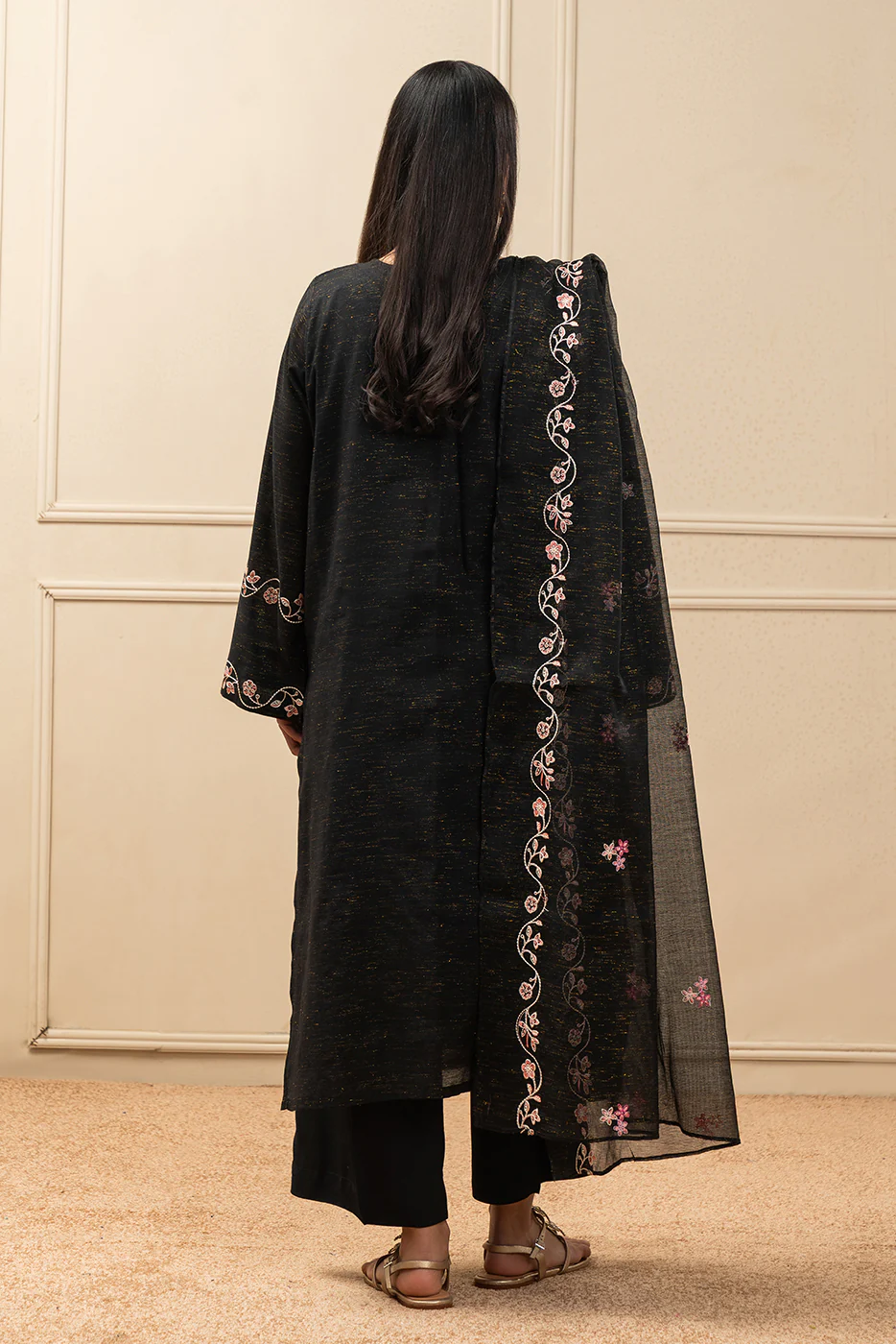 2 PIECE EMBROIDERED RAW SILK SUIT (PRET) - Image 6