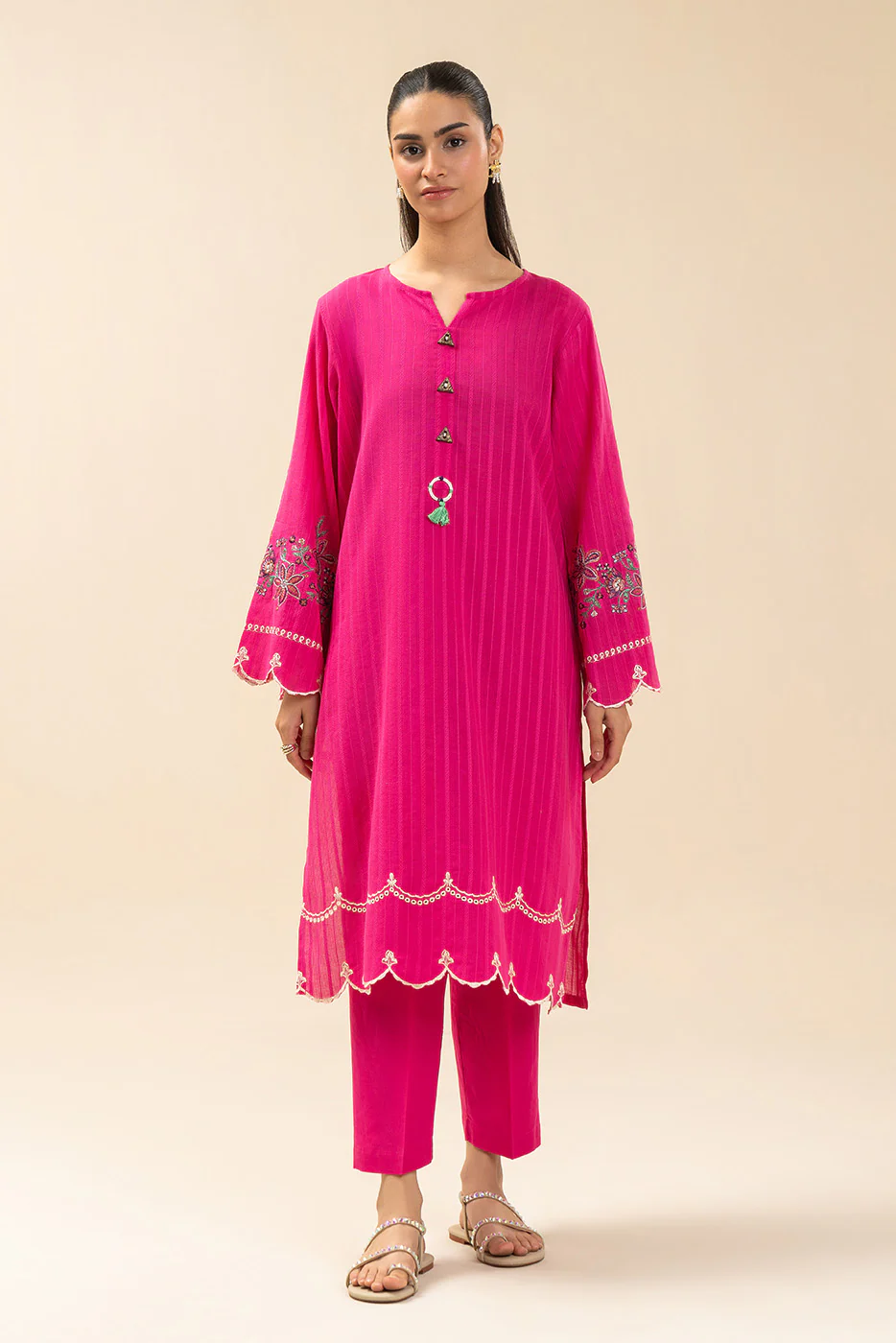 2 PIECE EMBROIDERED NENO KARA SUIT (PRET) - Image 2