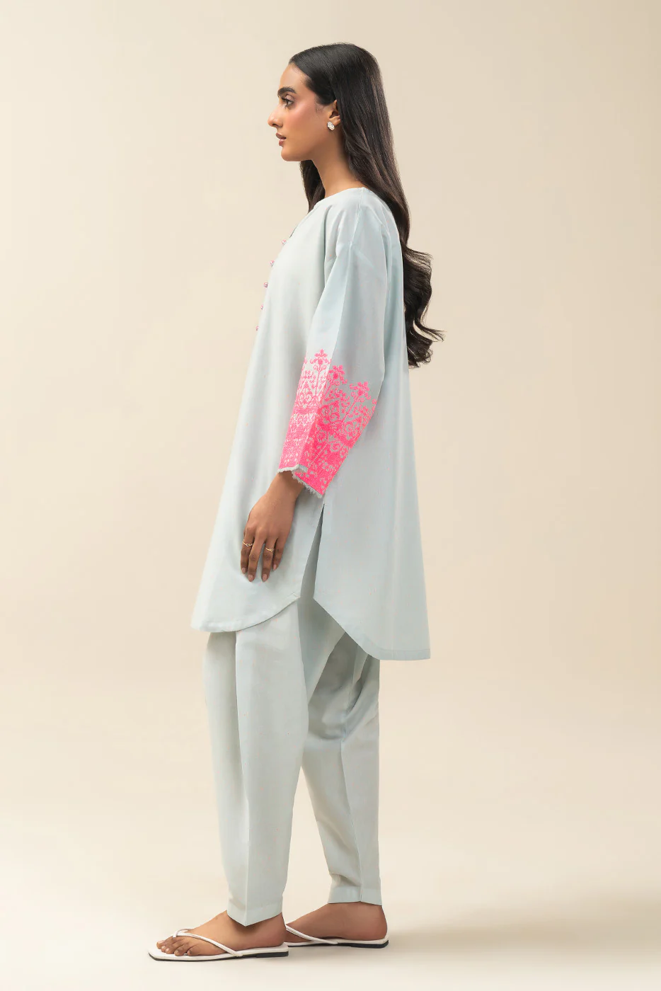 2 PIECE EMBROIDERED NEON NEPS SUIT (PRET) - Image 4