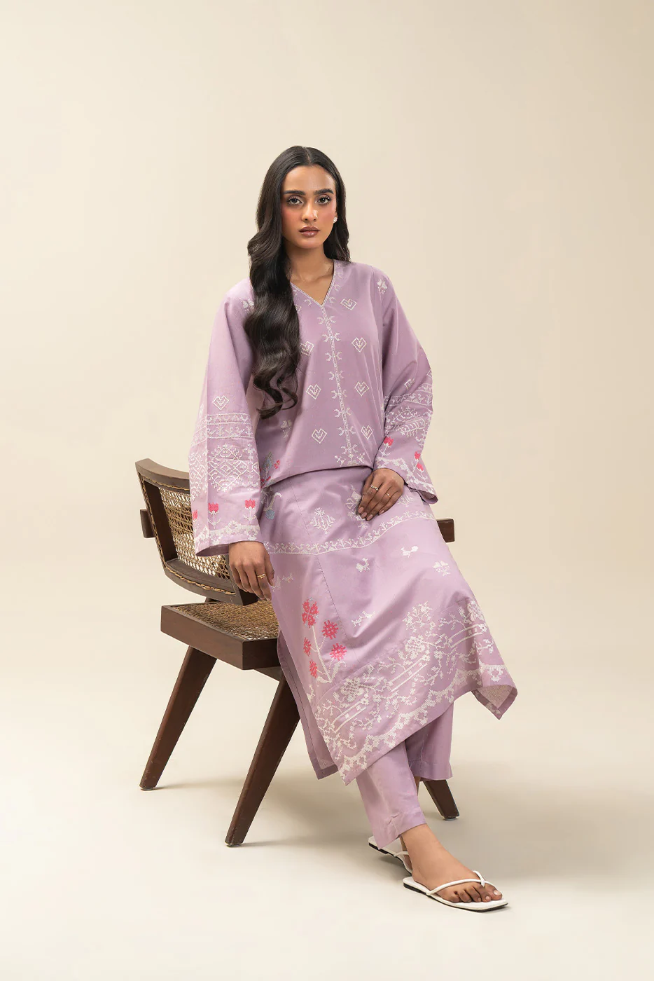 2 PIECE EMBROIDERED NEON NEPS SUIT (PRET) - Image 3