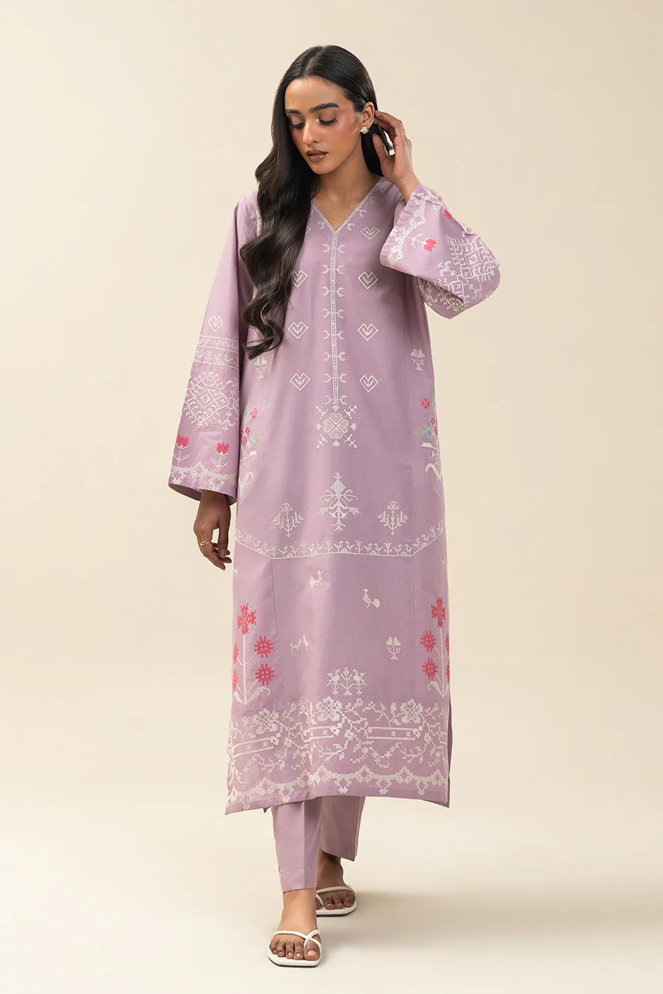 2 PIECE EMBROIDERED NEON NEPS SUIT (PRET) - Image 4