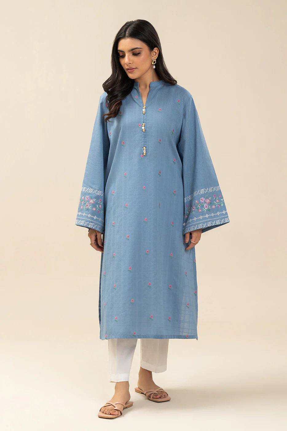 EMBROIDERED DORIA SHIRT (PRET) - Image 2