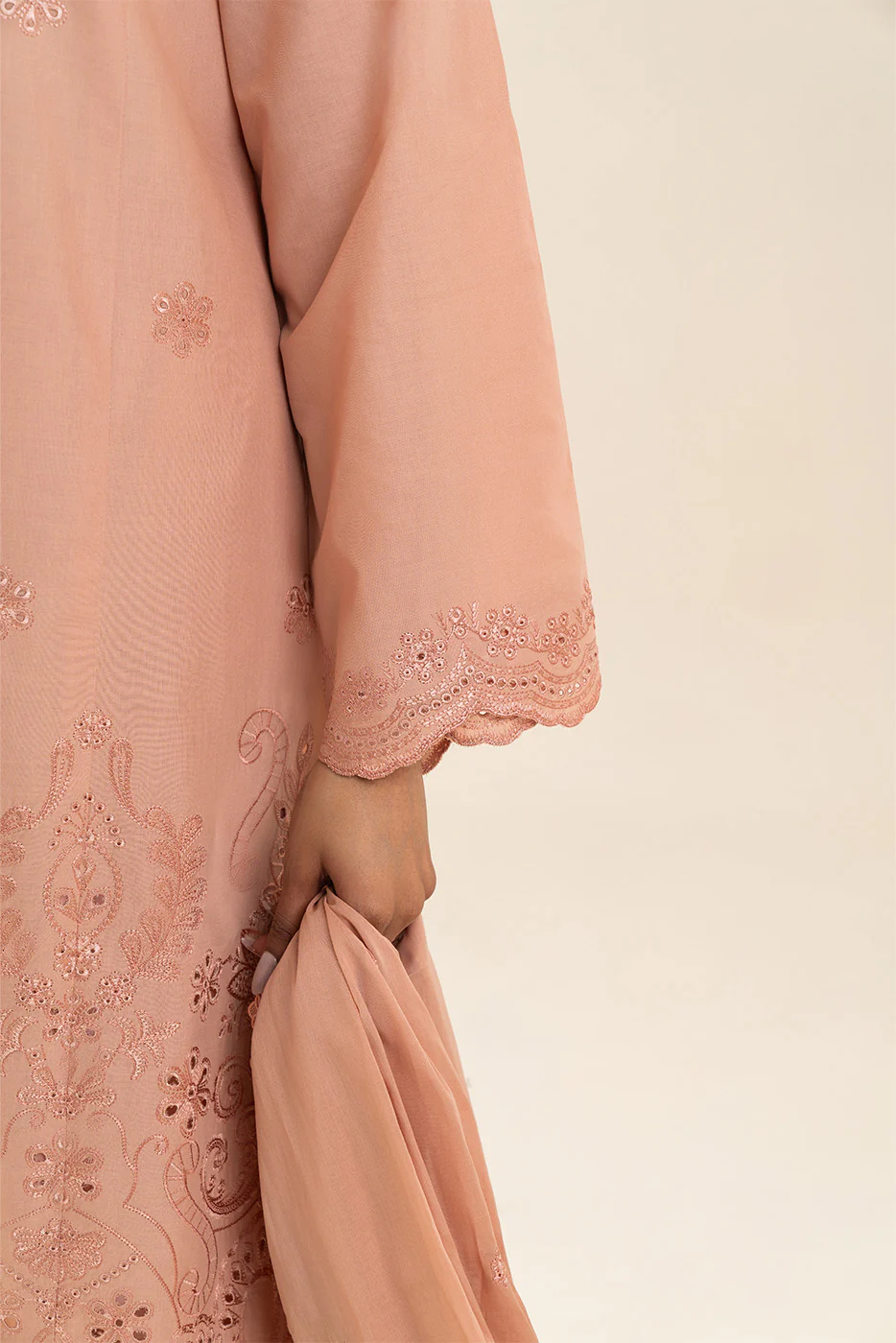 3 PIECE EMBROIDERED LAWN SUIT-INCARNADINE (UNSTITCHED) - Image 6