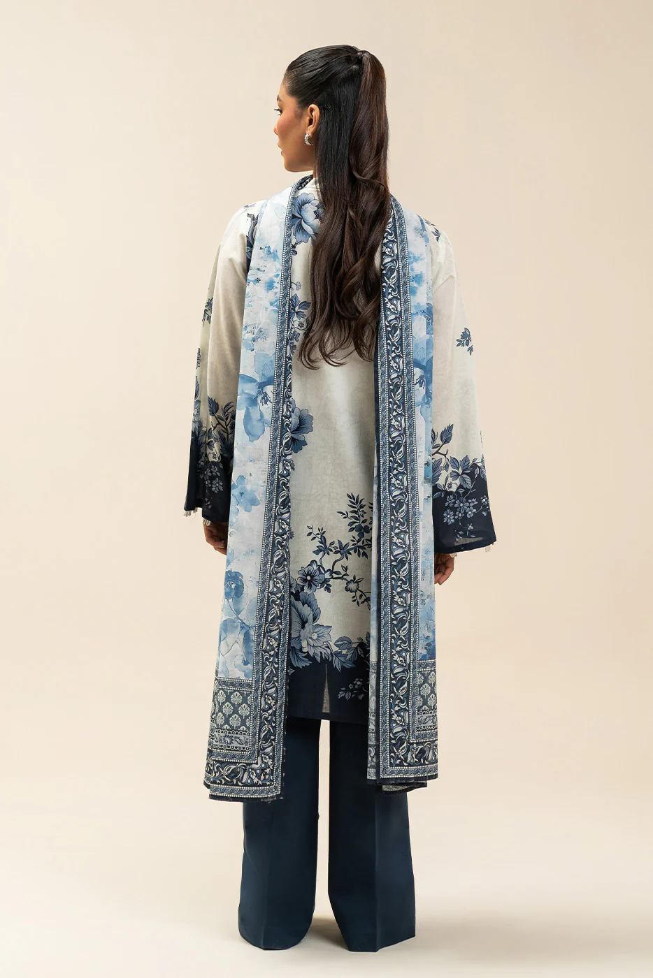 3 PIECE PRINTED LAWN SUIT-AZURE FLINT (UNSTITCHED) - Image 4