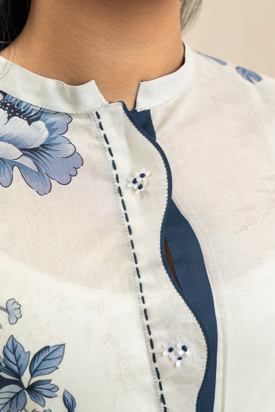 3 PIECE PRINTED LAWN SUIT-AZURE FLINT (UNSTITCHED) - Image 5