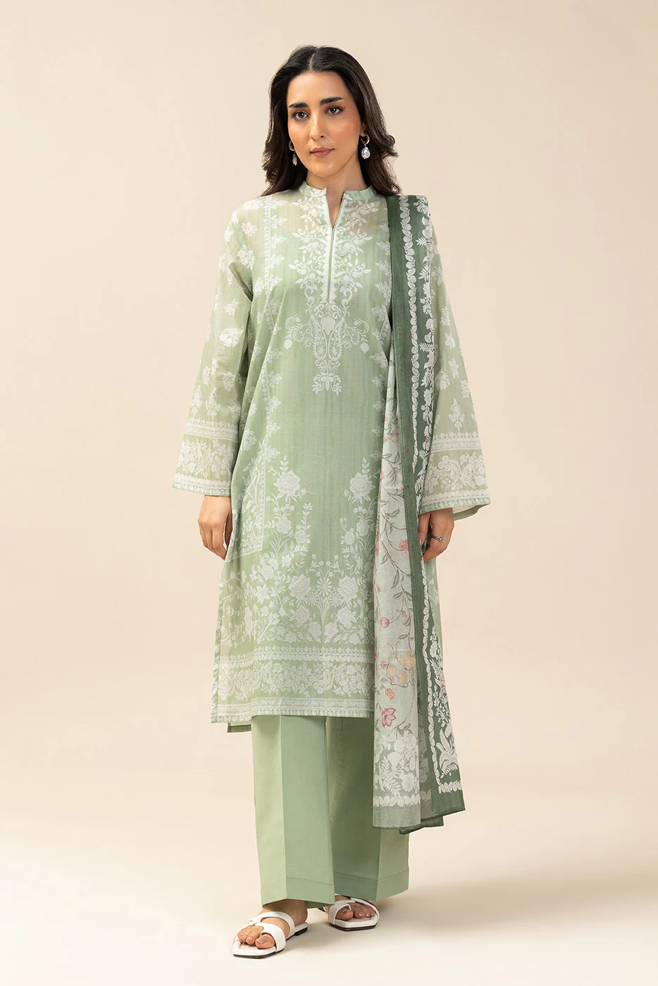 3 PIECE PRINTED LAWN SUIT-SPRING FIELDS (UNSTITCHED) - Image 5