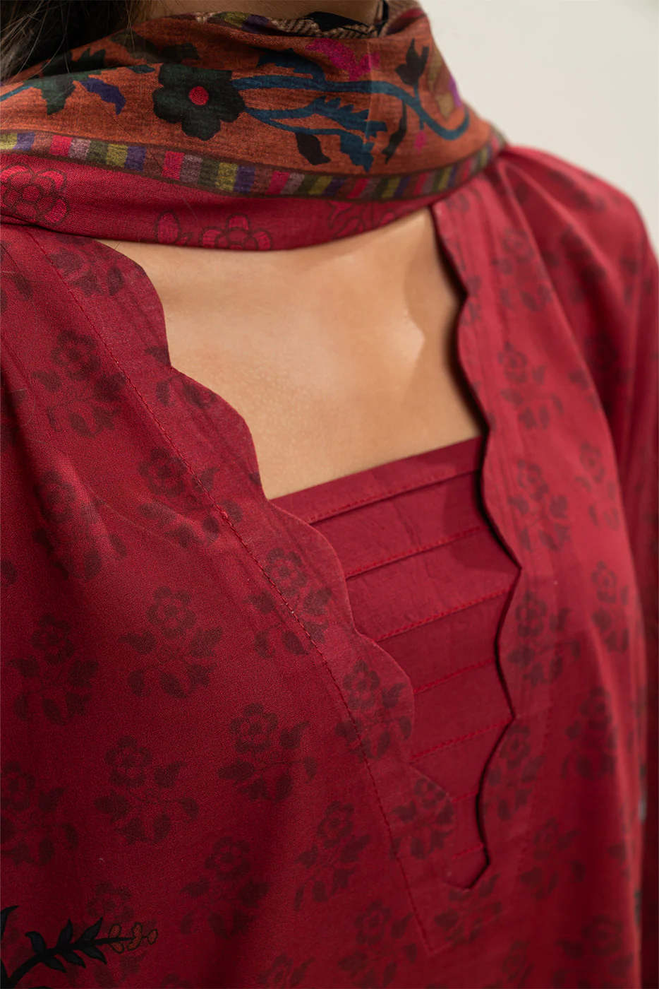 3 PIECE PRINTED LAWN SUIT-ETHNIC PAISLY (UNSTITCHED) - Image 5