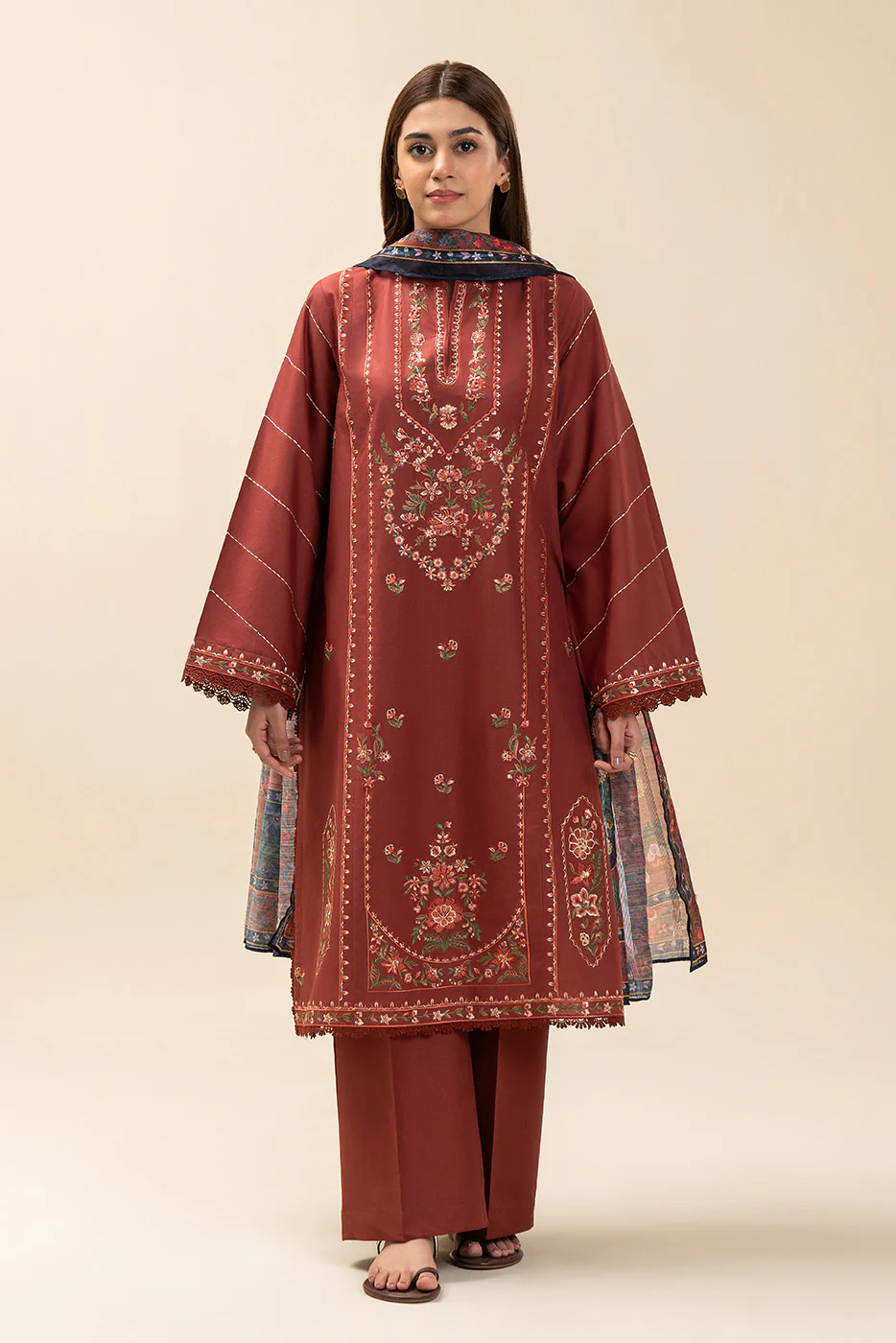 3 PIECE EMBROIDERED LAWN SUIT-MYSTIC WOOD (UNSTITCHED) - Image 2