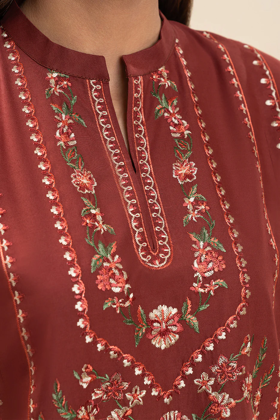 3 PIECE EMBROIDERED LAWN SUIT-MYSTIC WOOD (UNSTITCHED) - Image 5