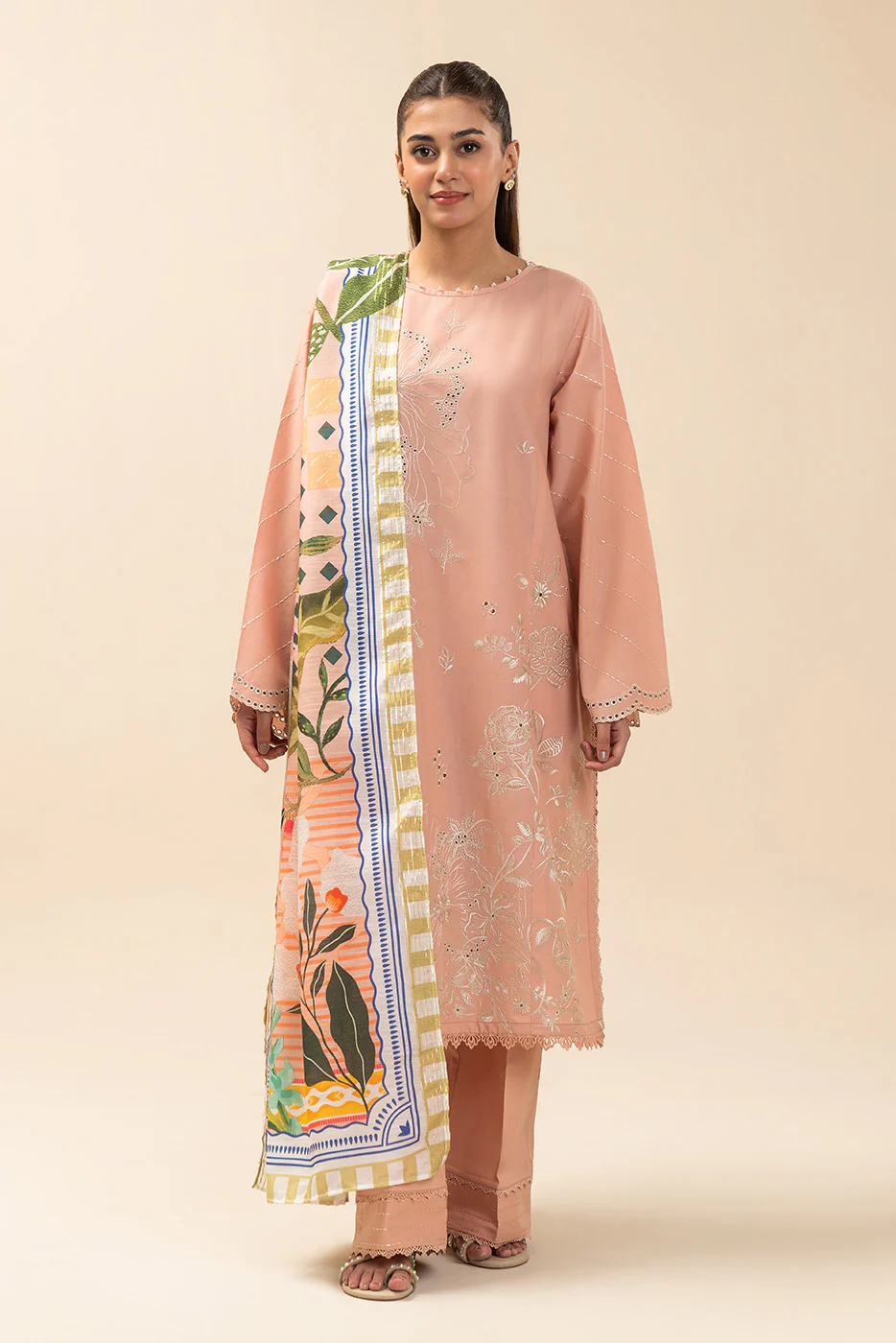 3 PIECE EMBROIDERED LAWN SUIT-VITAL FLORA (UNSTITCHED) - Image 2