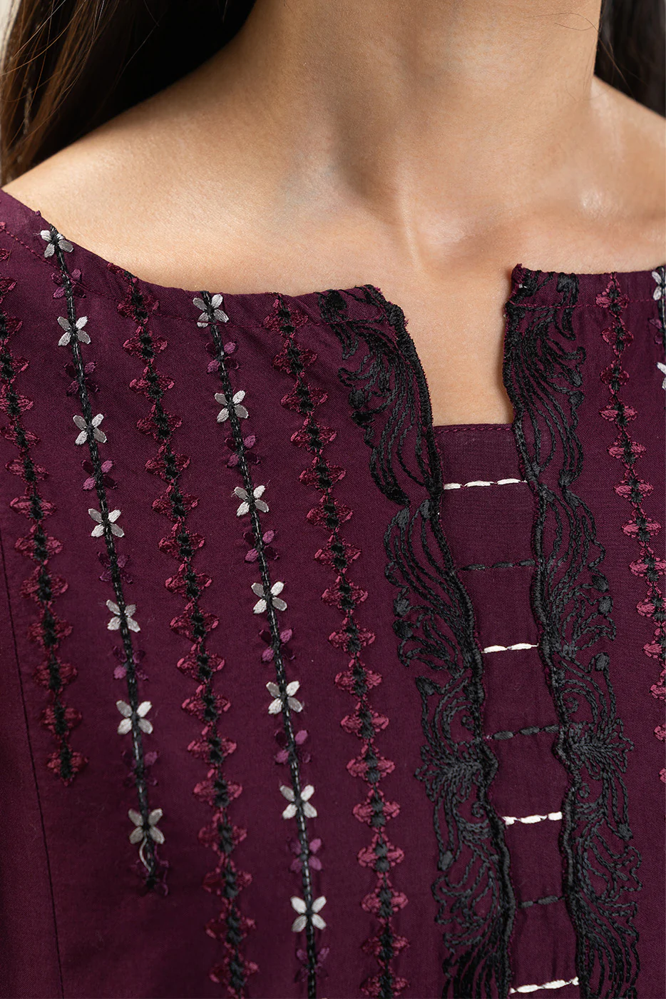 3 PIECE EMBROIDERED LAWN SUIT-TRIBAL CODE (UNSTITCHED) - Image 5